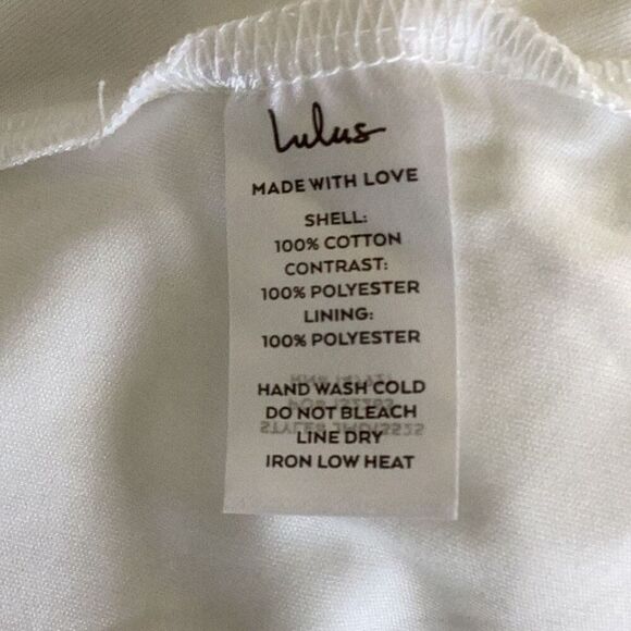 NWT Lulus Number One Cutie White Sleeveless Ruffled Skater Mini Dress Women’s Me - Picture 11 of 11